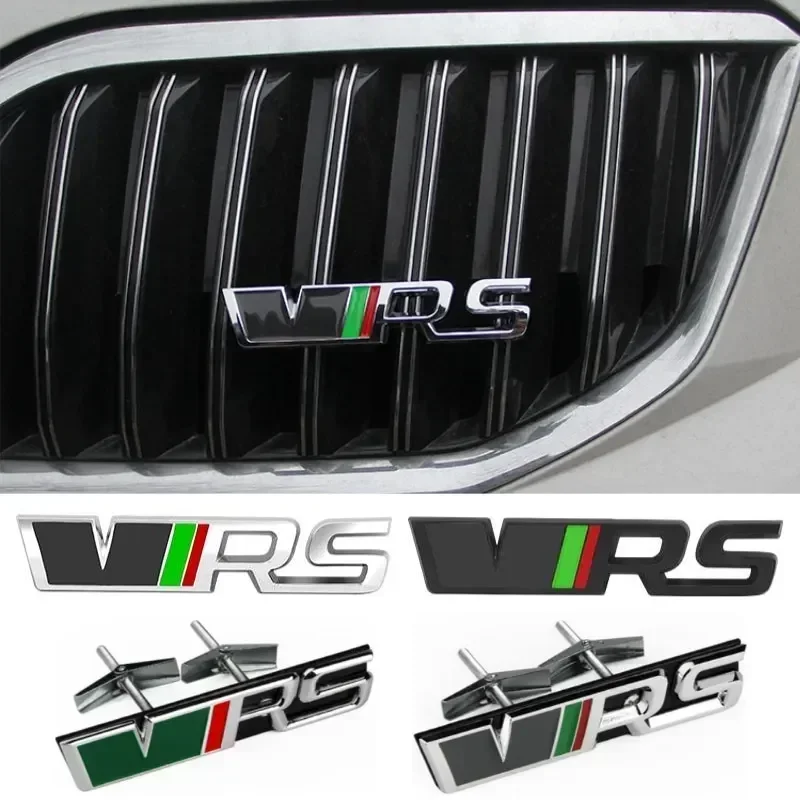 스코다 라피드 코디악 예티 카록 VRS 2 A7 투어 RS 옥타비아 파비아 슈퍼브 알로이 엠블럼 자동차 전면 그릴 배지 스티커 액세서리