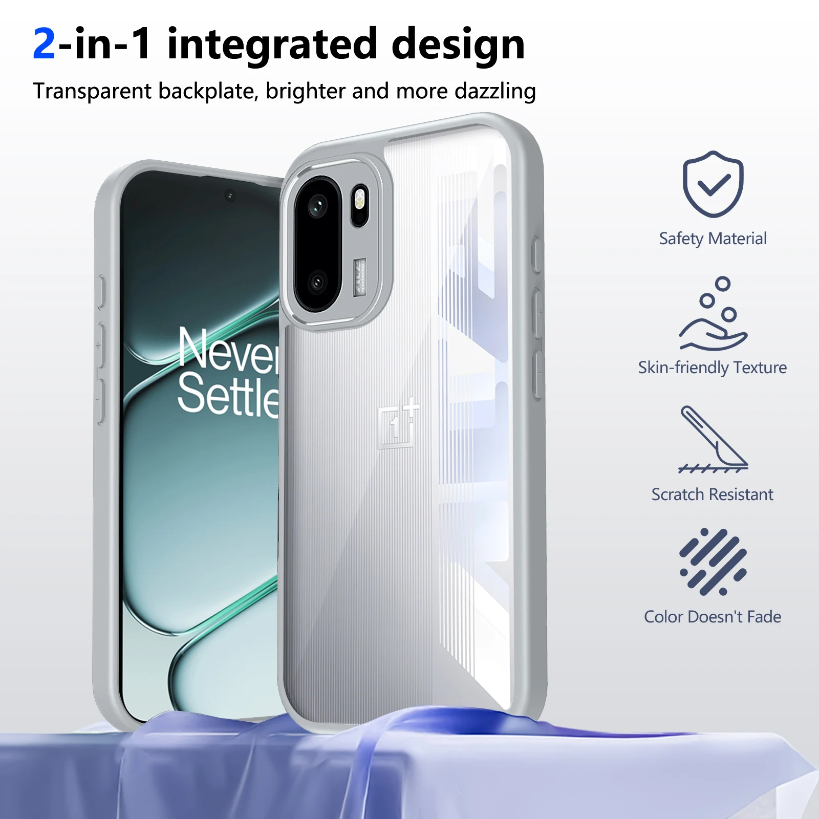 Enhanced Air Cushion Shockproof Silicone Bumper Clear Matte Back Phone Case