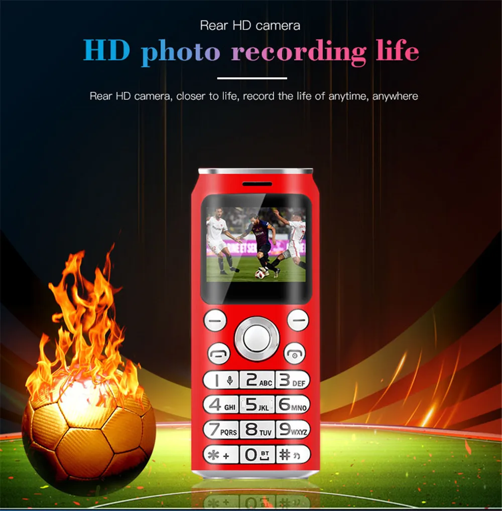 SATREND K8 Fashion Mini Mobile Phone Cola Shape Dual SIM Telefone MP3 Call Recording 1.0'' Pocket Smallest Size Cellphone