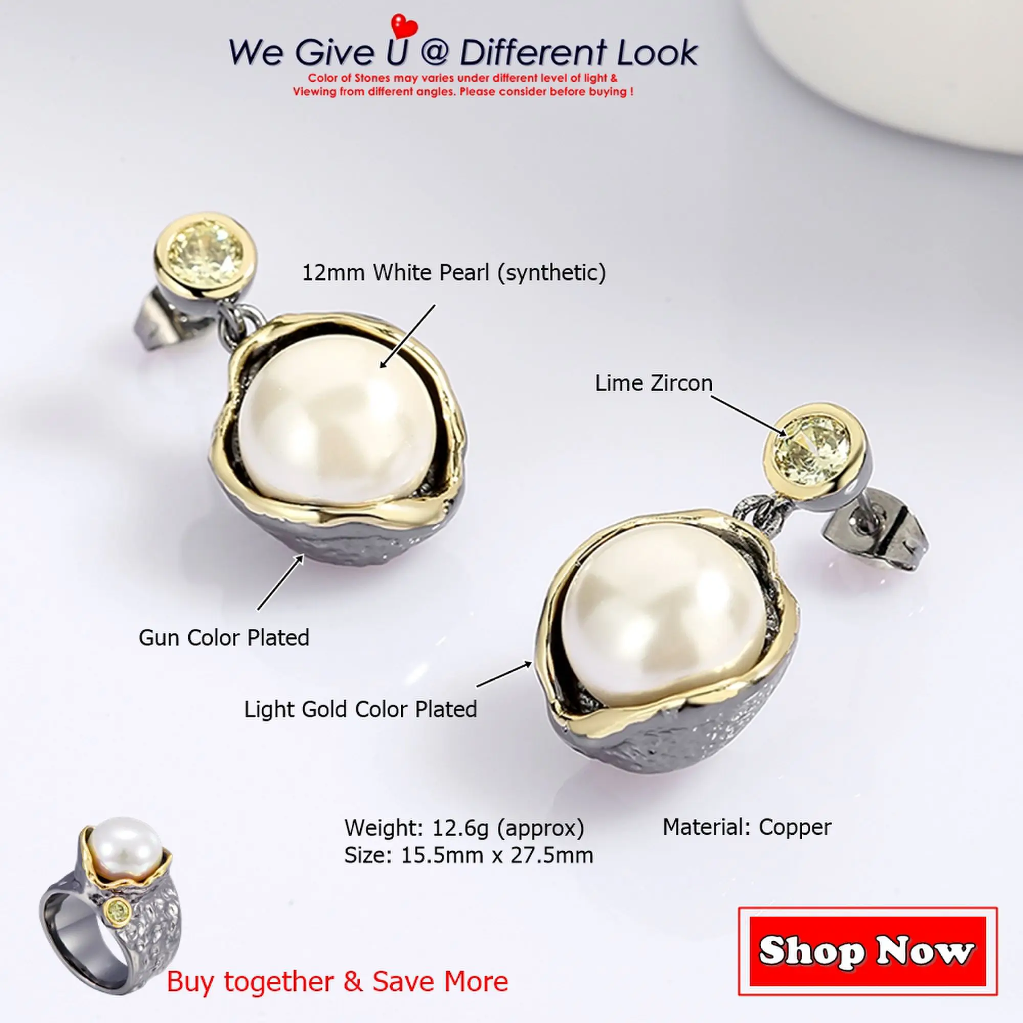 New  Dreamcarnival1989  Pearl Drop Earrings Women Clear White Zircon Creative-Wedding-Engagement Gothic Jewelry WE4175 images - 6