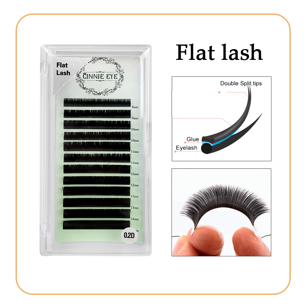 Description Picture 4 of itemNew Ellipse Eyelashes Extension Flat Mink Lash Split Tips False Lash Makeup Individual Classic Lash Cashmere Lashes Supplies