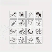 16pcs Wooden Rubber Stamp Set, Vintage Floral Botanical Stamps For Scrapbooking, Journaling, DIY Craft Stationery 5