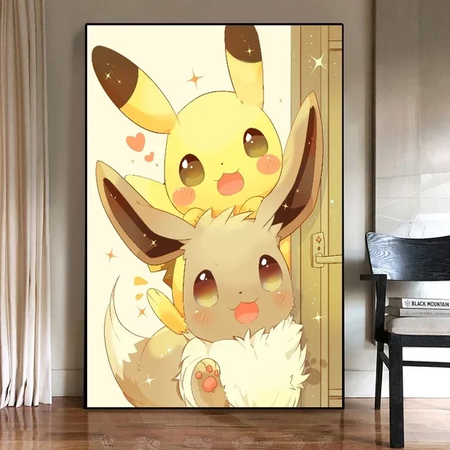 thumbnail image 1 of Figuras de anime de Pokémon Japón Valorant Pikachu Charizard periféricos lienzo decoración de pared impresión carteles de anime pintura regalo para el hogar, 1 of 5