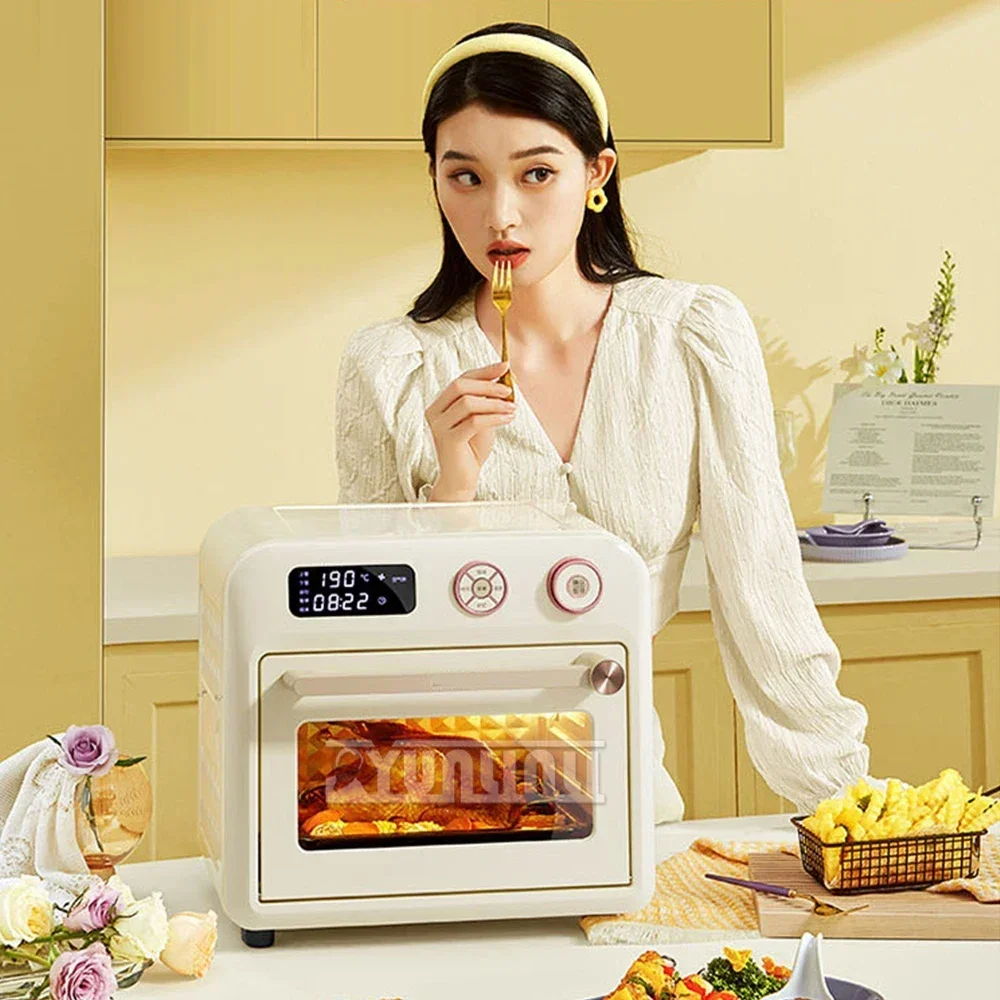 New Large Capacity Toaster Oven Air Fryer Household Multi-functional Intelligent Visual Cooking Kitchen Appliances