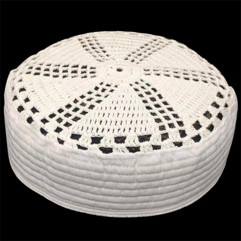 Fez Muslim Caps For Men Clothing Freeshipping Turkey Prayer Hat Knitted Kufi Kippah Islamic Saudi Arabia Jewish Mesh Wool White