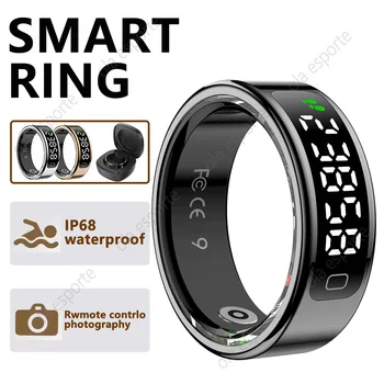 Smart Ring With Charging Case 5ATM Waterproof Blood Oxygen Heart Rate Sleep Health Monitoring Sports Ring Men Women Fashion Ring 1
