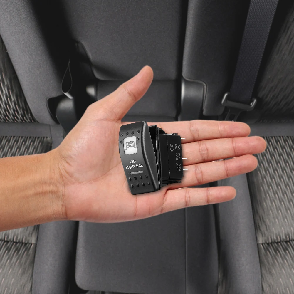 LED Light Bar Rocker Switch Waterproof Switch Car Lights Toggle Dual LED ON/Off Switch LED Lamp Buttons for ATV UTV Car Truck RV