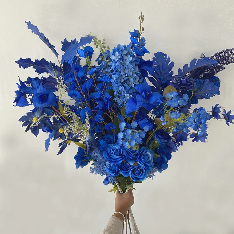 Wedding Decorative Simulation Flower Treasure Blue Silk Fake Flowers