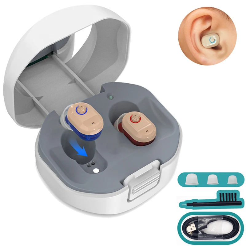 Hearing Aid Rechargeable USB In Ear Invisible Pair