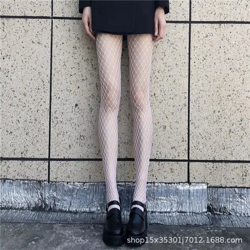 Fishnet Stockings Acrylic Hollow Out Sexy Girl Nightclub pantyhose Black White Socks Fashion Fish Net Stockings