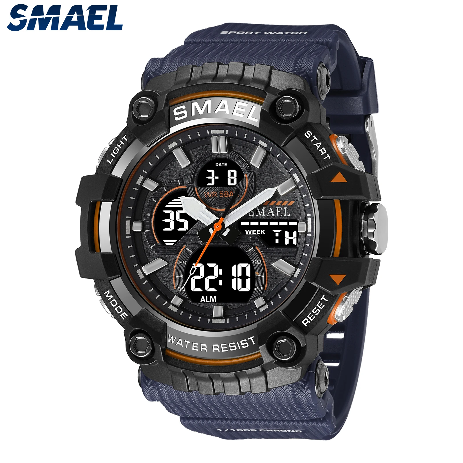 SMAEL 8079 Waterproof Glow Men's Watch Tactical Watch Male Student Sports Dual Display Digital 1
