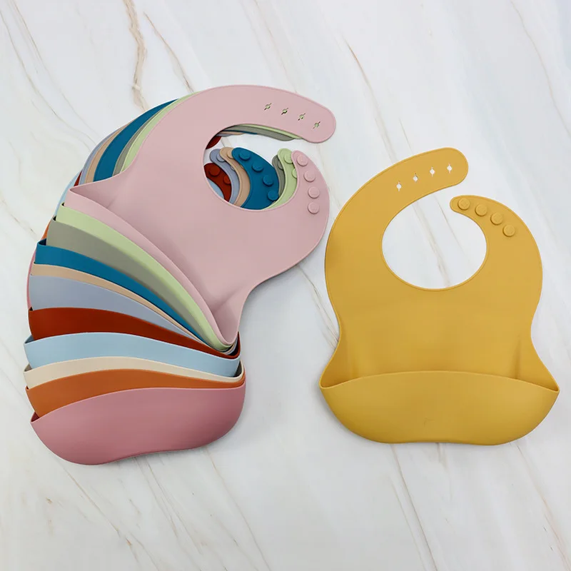 BabySiliconBibsWaterproofSolidInfantBandanaBibNewbornsthings
