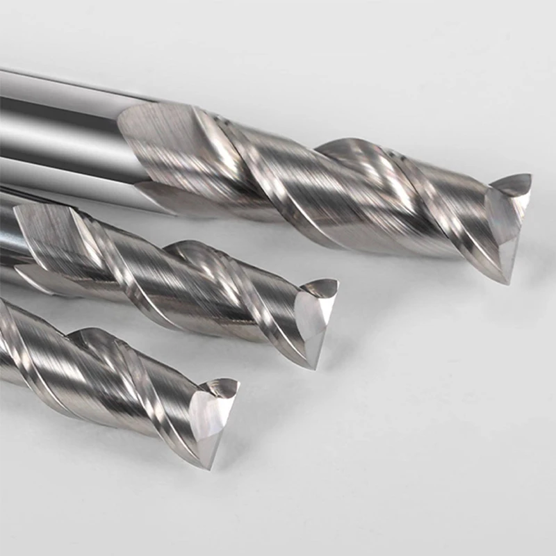 55 ° 2-flöteniger Wolframstahl-Schaftfräser HRC55, 2-flöteniger Aluminiumfräser, CNC-Fräser für Aluminium, Kupfer, Holz, 4-16 mm
