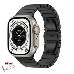 Elegant Stainless Steel Metal Link Watch Strap for 38mm - 40mm - 41mm (Black)