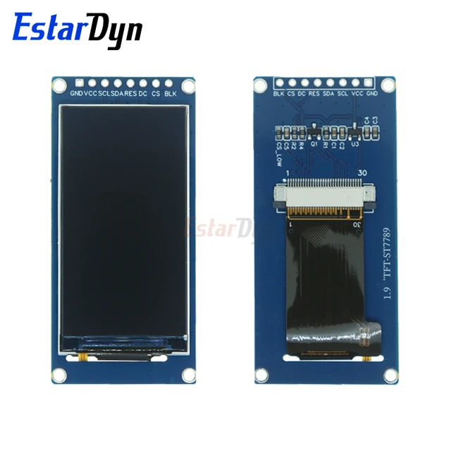 Estardyn 1,9-дюймовый IPS полноугольный TFT-экран ЖК-экран цветной дисплей модуль SPI последовательный порт высокой четкости 170x320 6