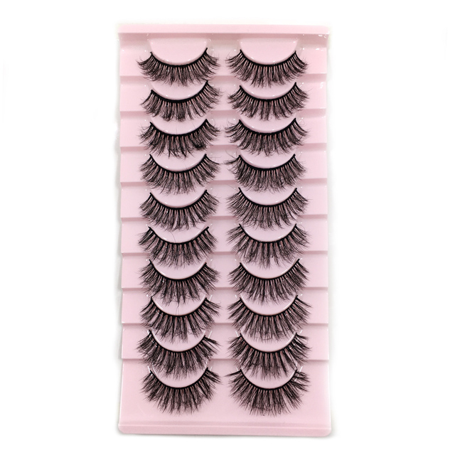 5/8/10/20 Pairs 3D Mink Lashes Natural False Eyelashes Dramatic Fluffy Soft Wispy Volume Cross Reusable Fake Eyelash  MaKeup