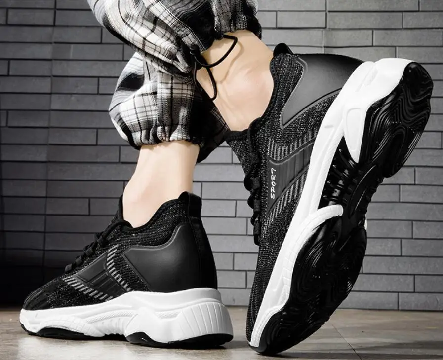 Herren Mesh Sneaker Mit Höhenvergrößerung Für Mehr Körpergröße_voghion.com
