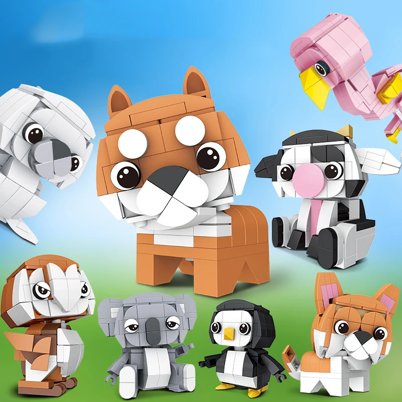 

Креативная сборка головоломка Мультяшные Животные Детская вставка игрушка мелкие частицы строительный блок для мальчиков и девочек