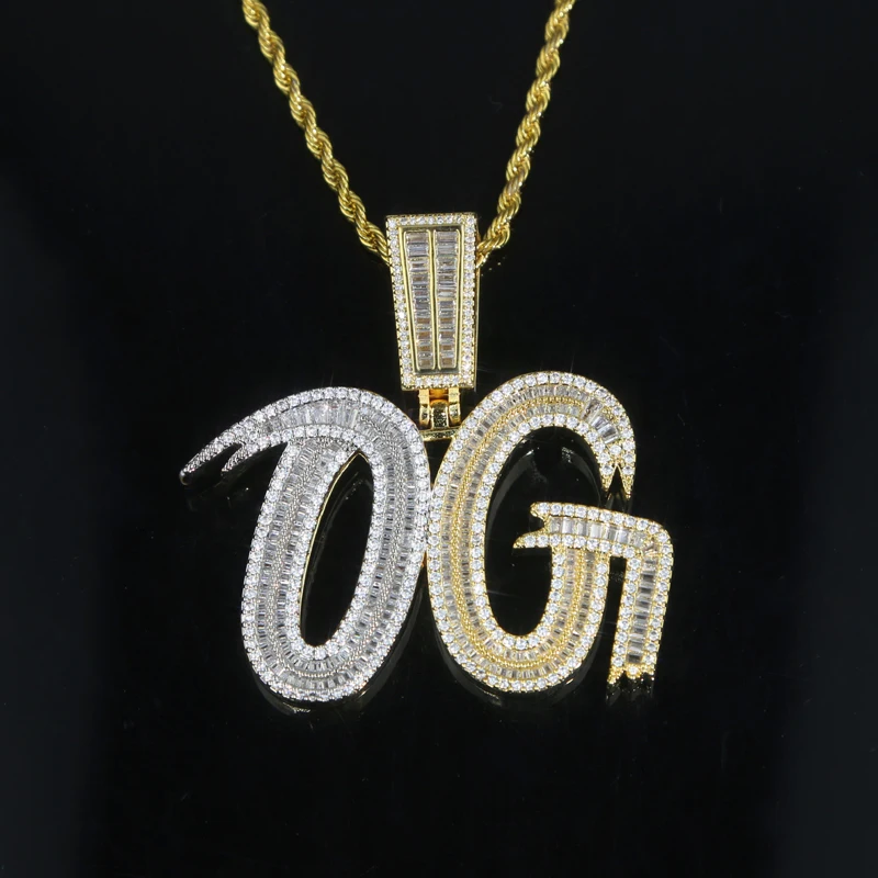 最終価格　セリーヌ　　チャーム　　未使用 Iced Out Bling 5A CZ OG Pendant Necklace for Men Hip Hop Two