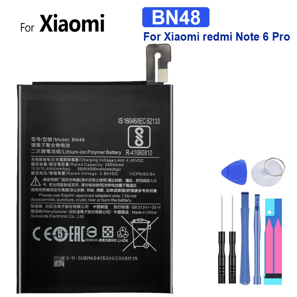 Batteria Per Cellulare Bn48 Bn 48 5000Mah Per Batterie Xiaomi Redmi Note 6 Pro Di Alta Qualità