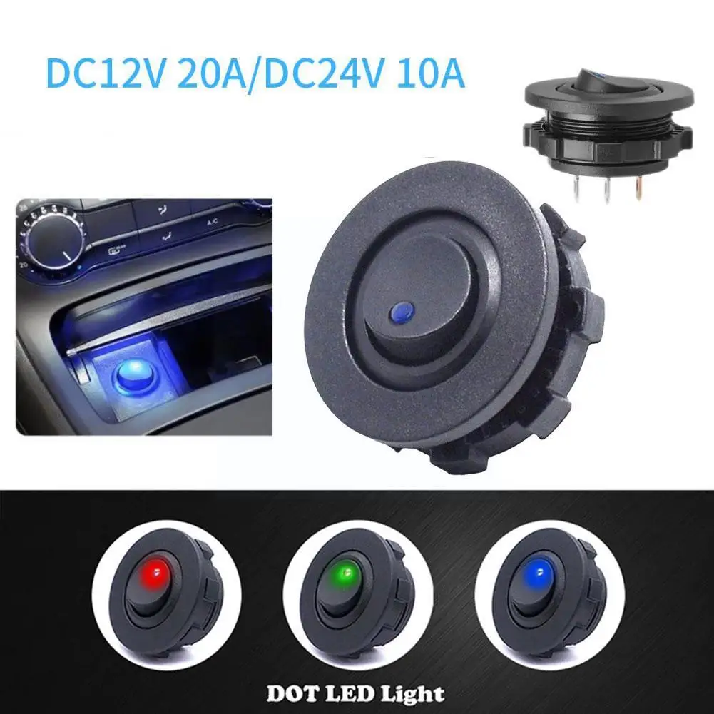   LED ġ ڵ Ʈ Ʈ Ŀ SPST ġ,   Ʈ 3 Ȧ  On-Off 20A 12V O E4E3