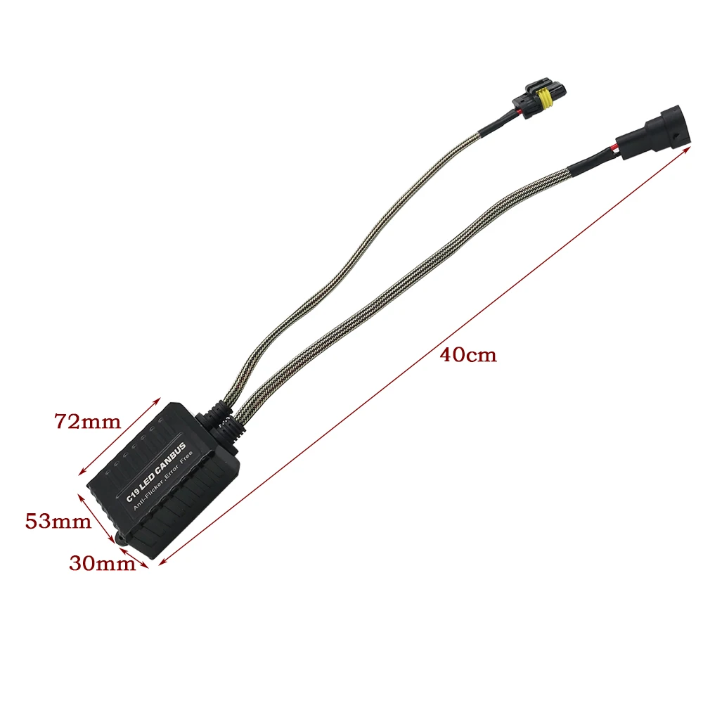 2pcs C19 H7 H3 H4 H11 H1 9005 9006 LED Resistor Canbus Error Free Decoder Warning Anti Flicker Canceller Car Headlights