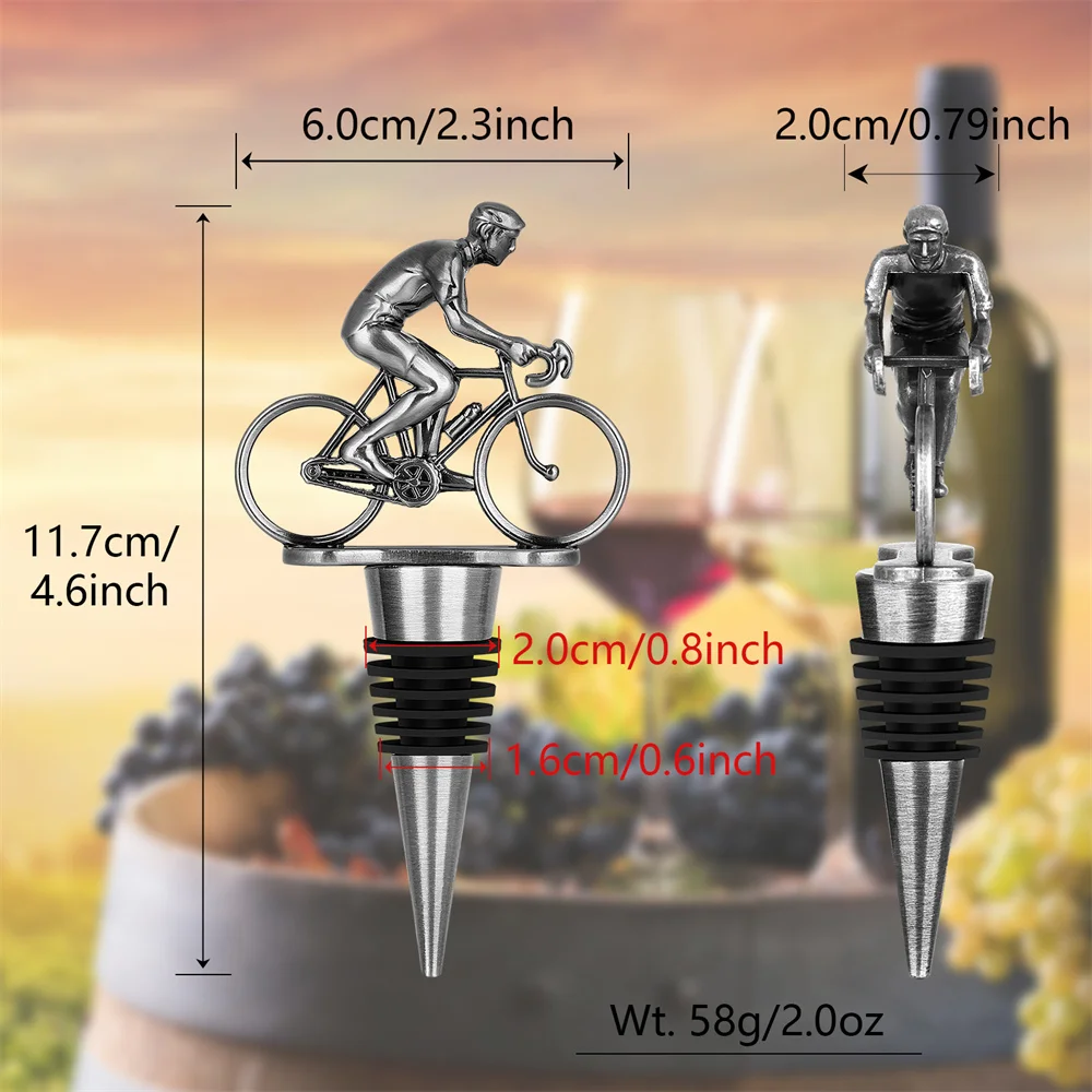Radfahren/Motorrad Design Weinflaschen verschlüsse Zink legierung Metall Champagner Stopper einzigartige Wein Geschenk Bar Werkzeug – Detail 4