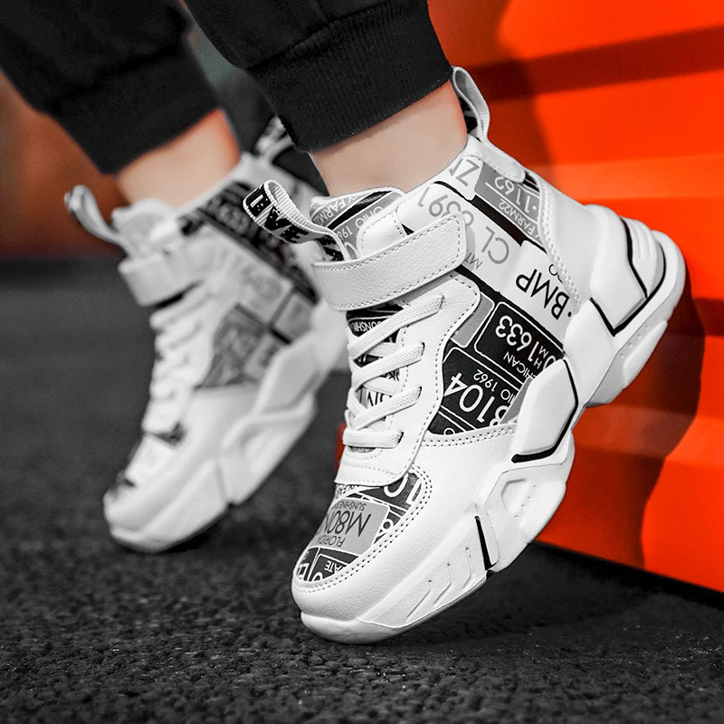 Children Shoes Boy Sneakers Fashion Print Luxury Designer High Top Sneakers Kids Tenis Shoes Boy Sports Casual Free Shipping