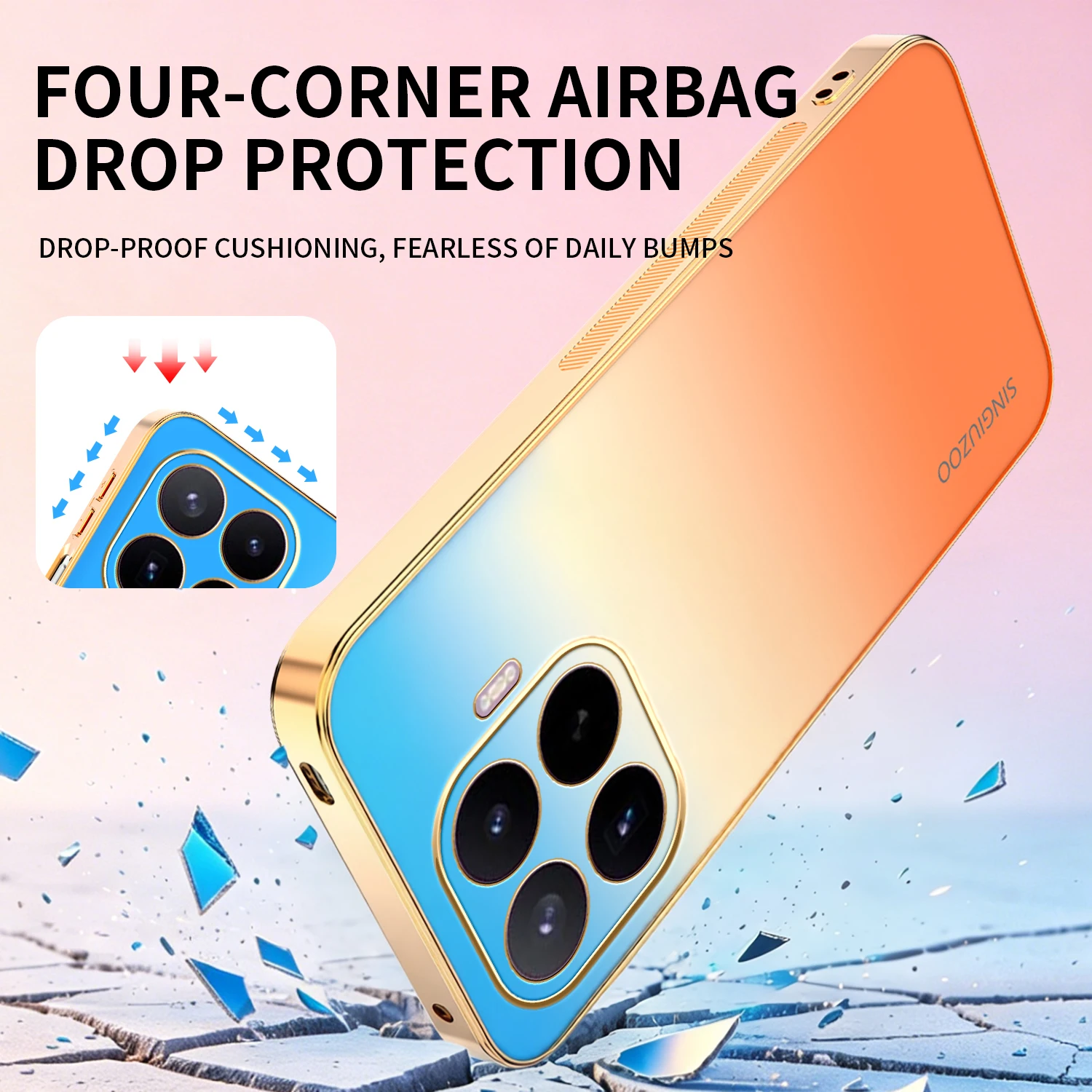 Sunset Gradient Electroplated Color Shockproof Phone Case