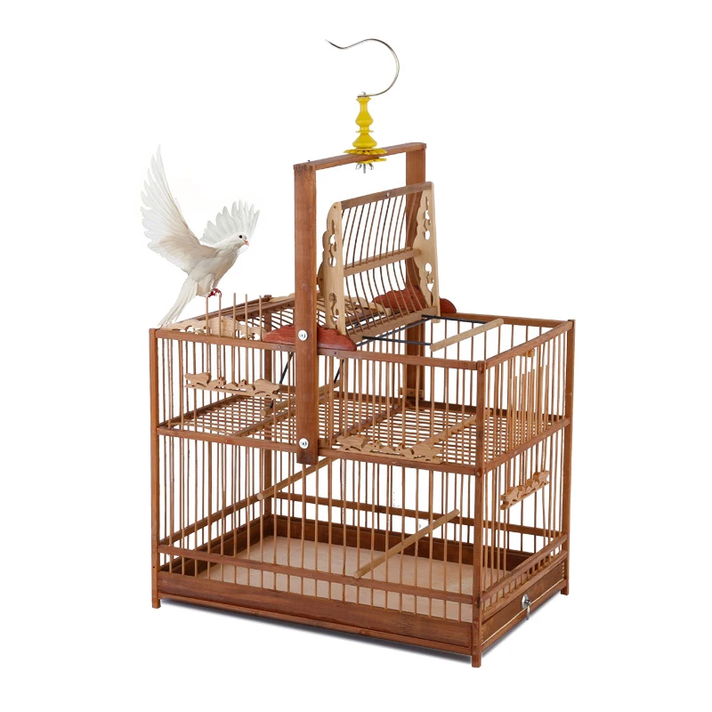 

38X25X30CM Purple Bamboo Beat Cage Step Cage For Thrush Bird Embroider Eye Bird Sparrow Trap Mechanism Bird Cages Handmade