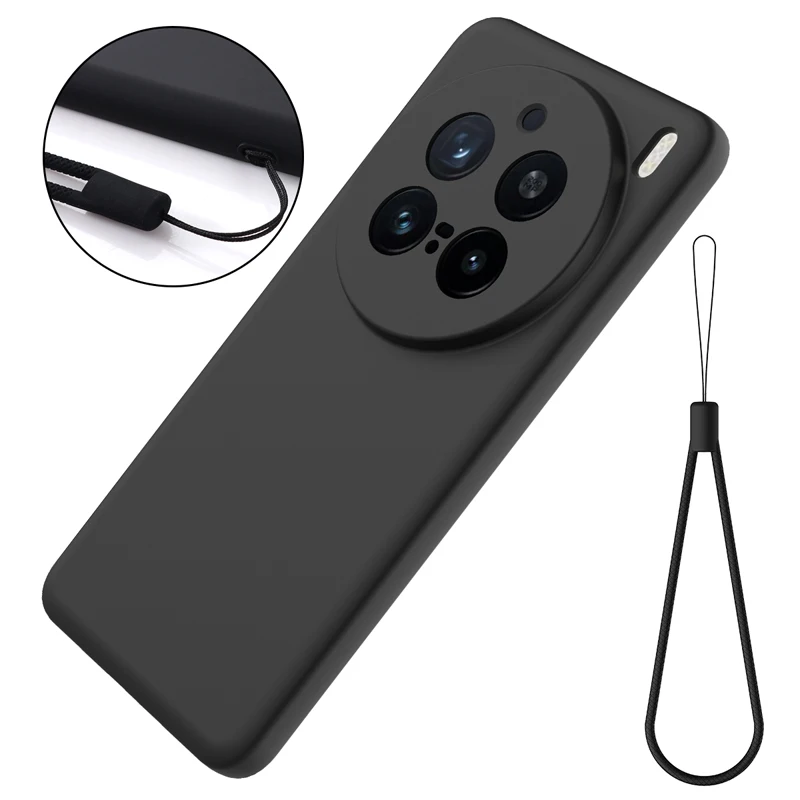 Soft Premium Liquid Silicone Case with Flocking Interior and Strap - Enhanced Protection and Style