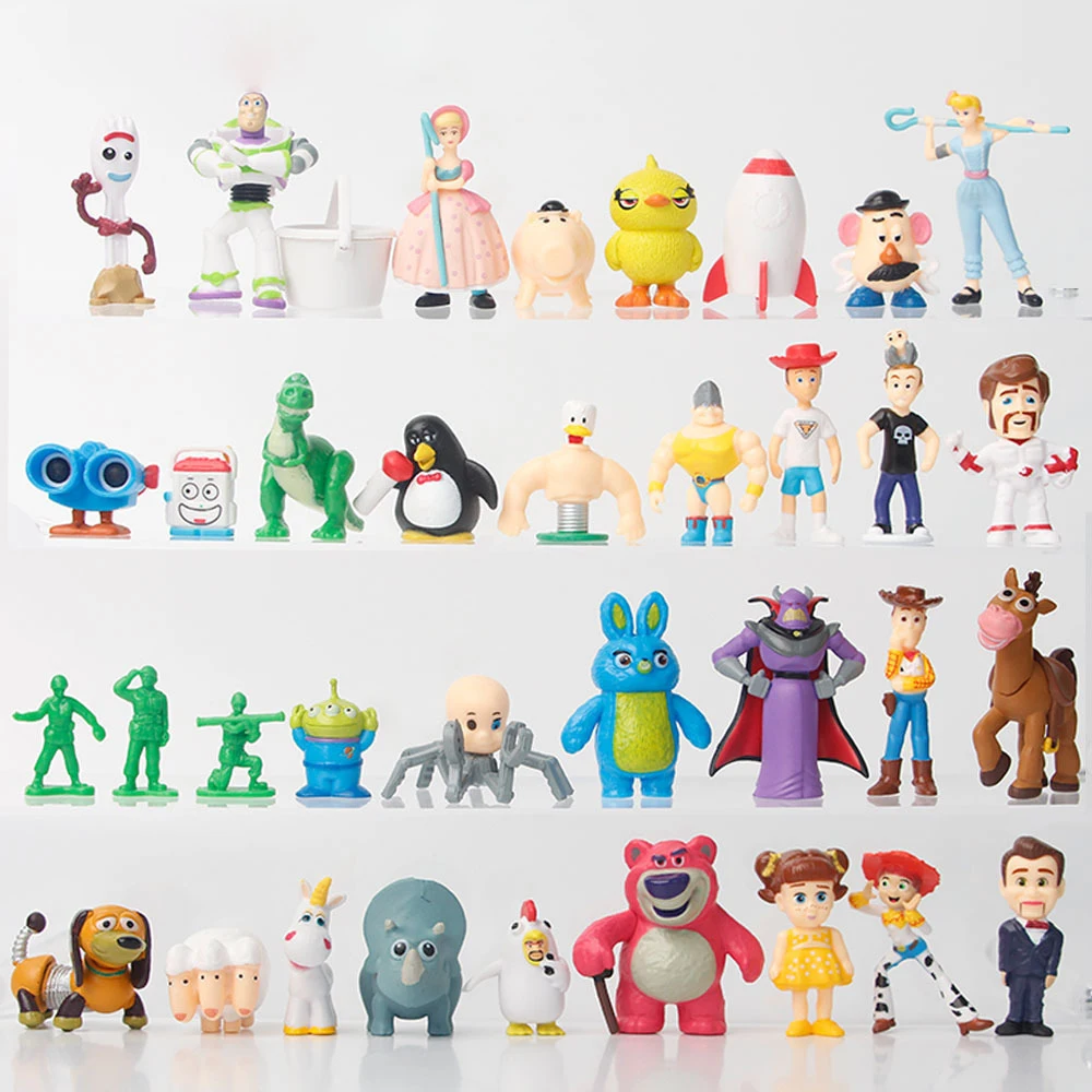 Set de 36 Figuras de Acción de Personajes de Películas y Dibujos Animados, Woody, Buzz Lightyear, Modelo Coleccionable, Regalo de Navidad