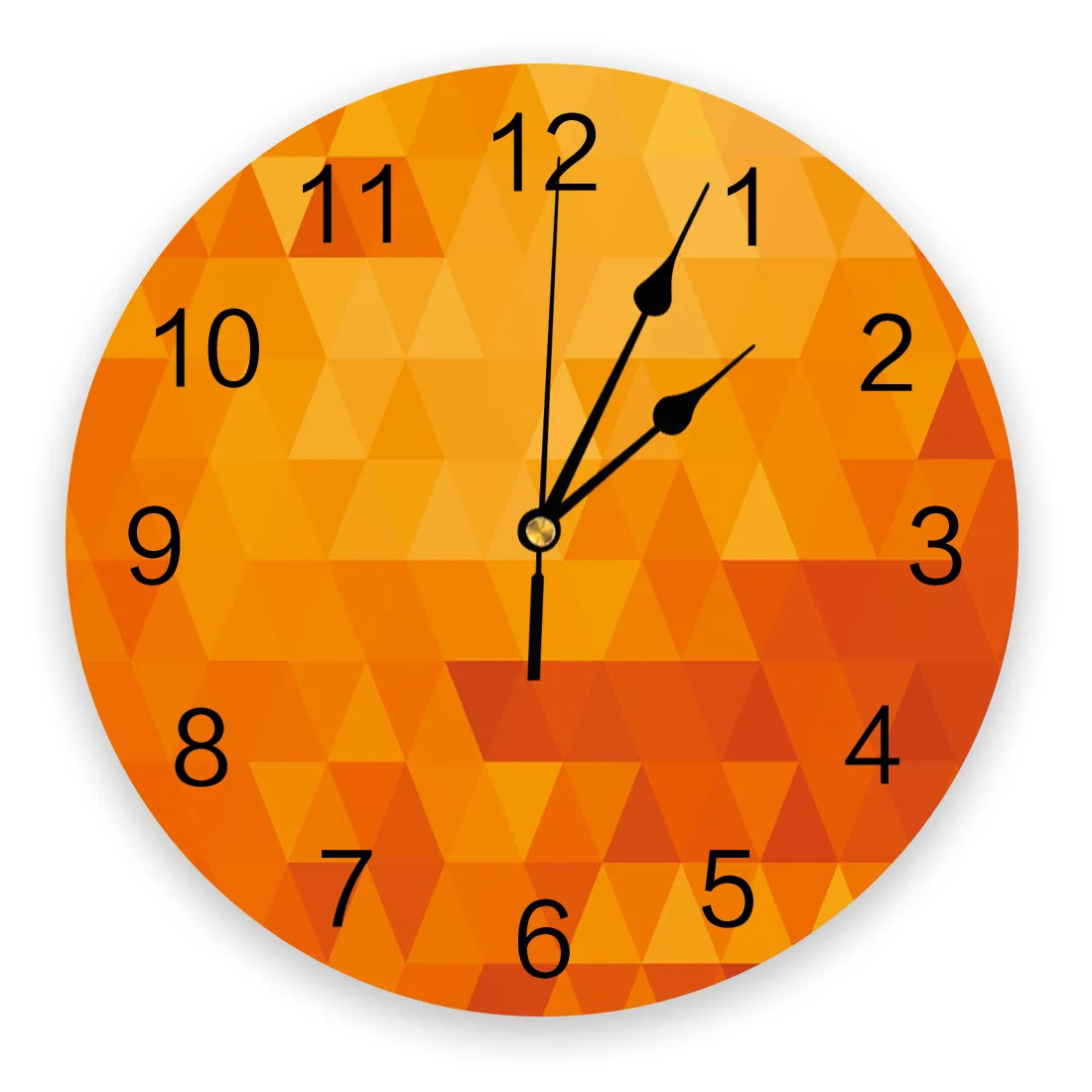 TriangleGeometricOrangeWallClockKidsRoomModernHomeDecorWall
