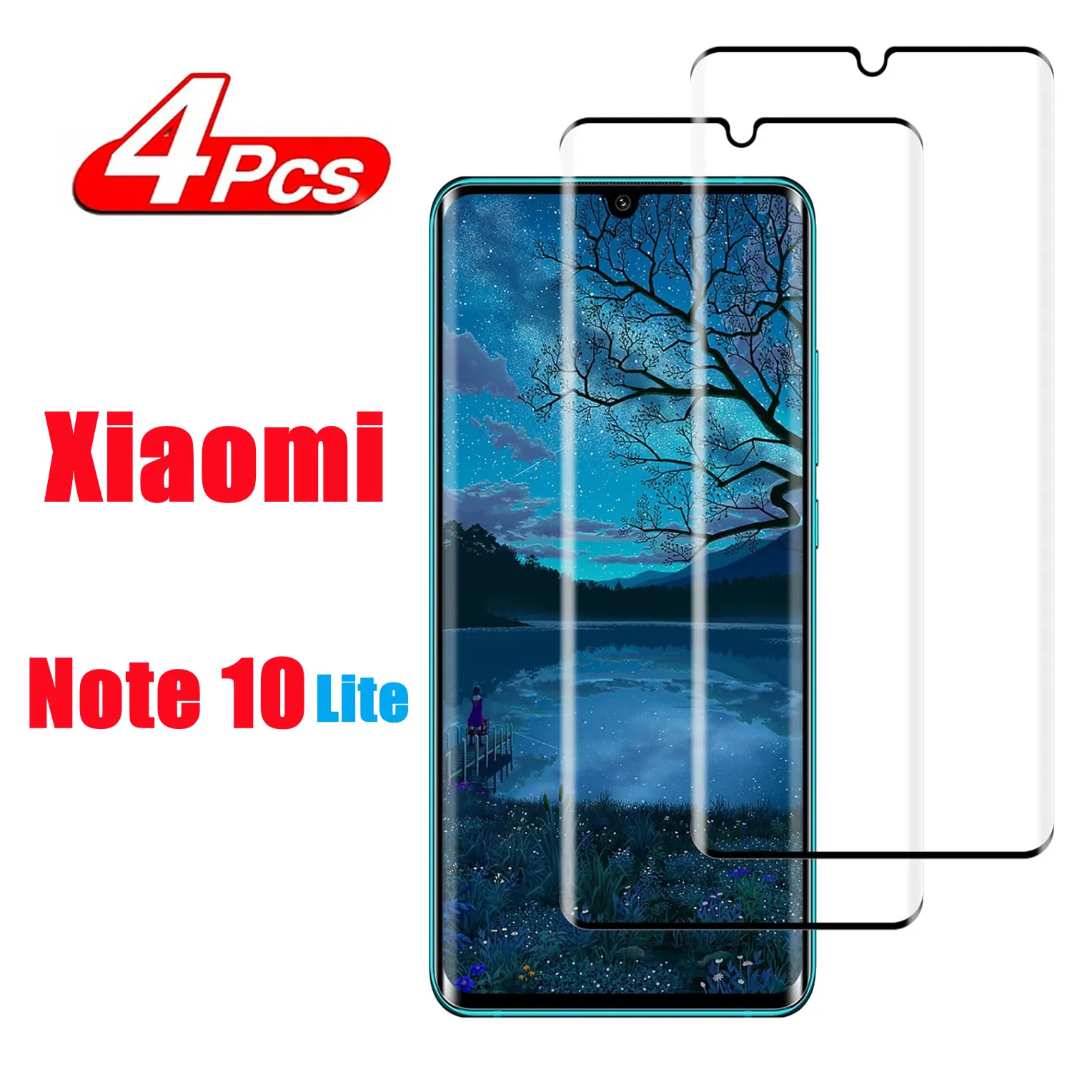 

1/4Pcs Full Cover Glass For Xiaomi Note 10 Lite Screen Protector For Xiaomi Note 10 Lite Tempered Glass Protective Film