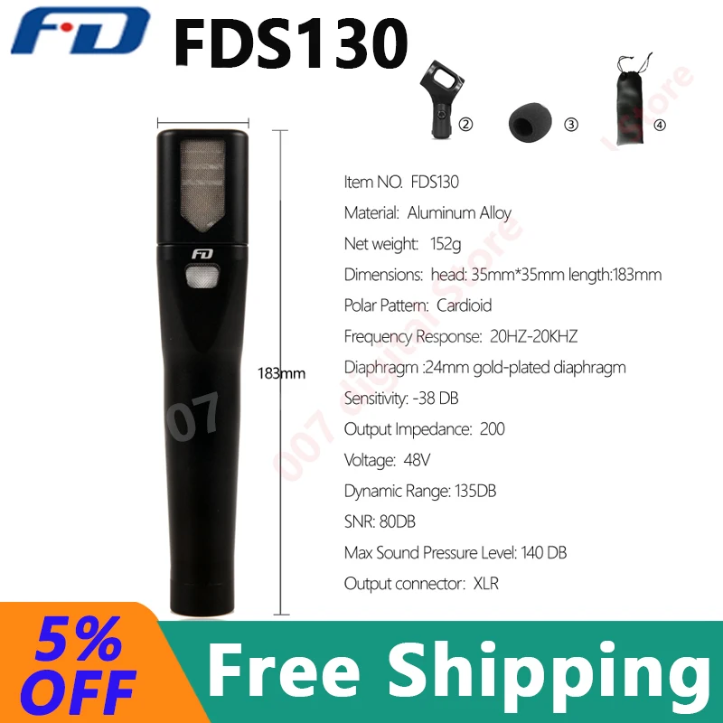 

Feidu FDS130 емкостный микрофон, профессиональный ручной емкостный микрофон, записывающий инструмент, rRadio Live K Song Audi