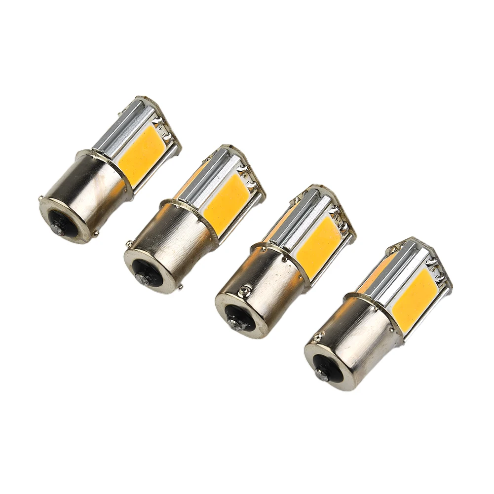 4pcssetCarTurnSignalsLightsAmber1156G18BA15s4COBLEDBulb