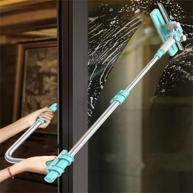 Telescopic Glass Wiper Microfiber Extendable Window Scrubber Washer Cleaner  Tools 180 Rotatable Cleaning Brush For High Window - AliExpress