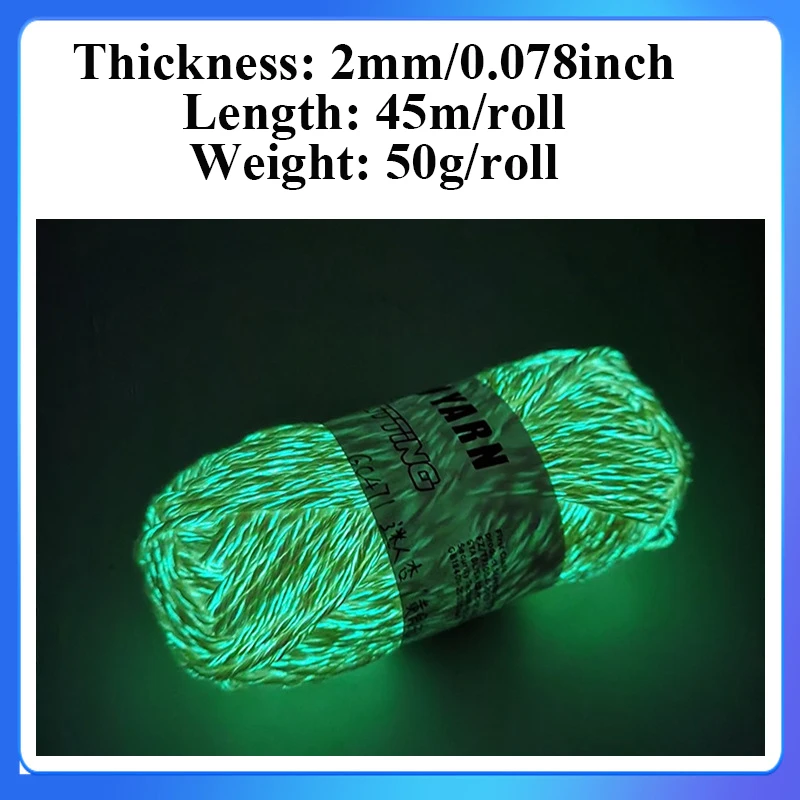Functional Luminous Yarn Knitting Wool Yarn Glow In The Dark Luminous Cotton Yarn Crochet Sweater Hat Scarf Hand Knitting Tools 6