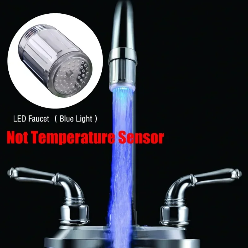 LED Faucet Colorful Luminous Color Changing Dragon Head Light Without Power Battery Luminous Universal Interface