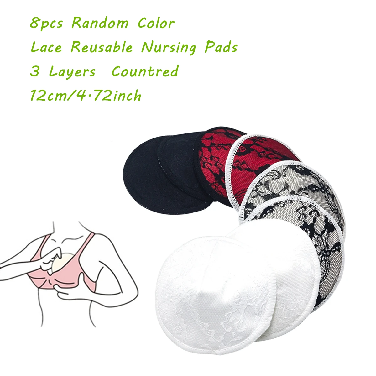 Breast pads 4Pc Rayon Made from Bamboo Washable Reusable Nursing