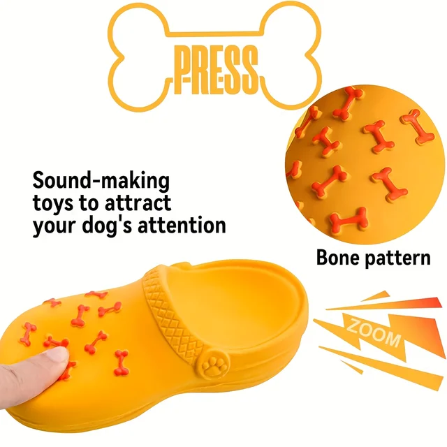 1pc Interactive Squeaky Dog Toy for Aggressive Chewers - Durable Rubber Slippers-Shaped Chew Toy with "I Love You" Design 6