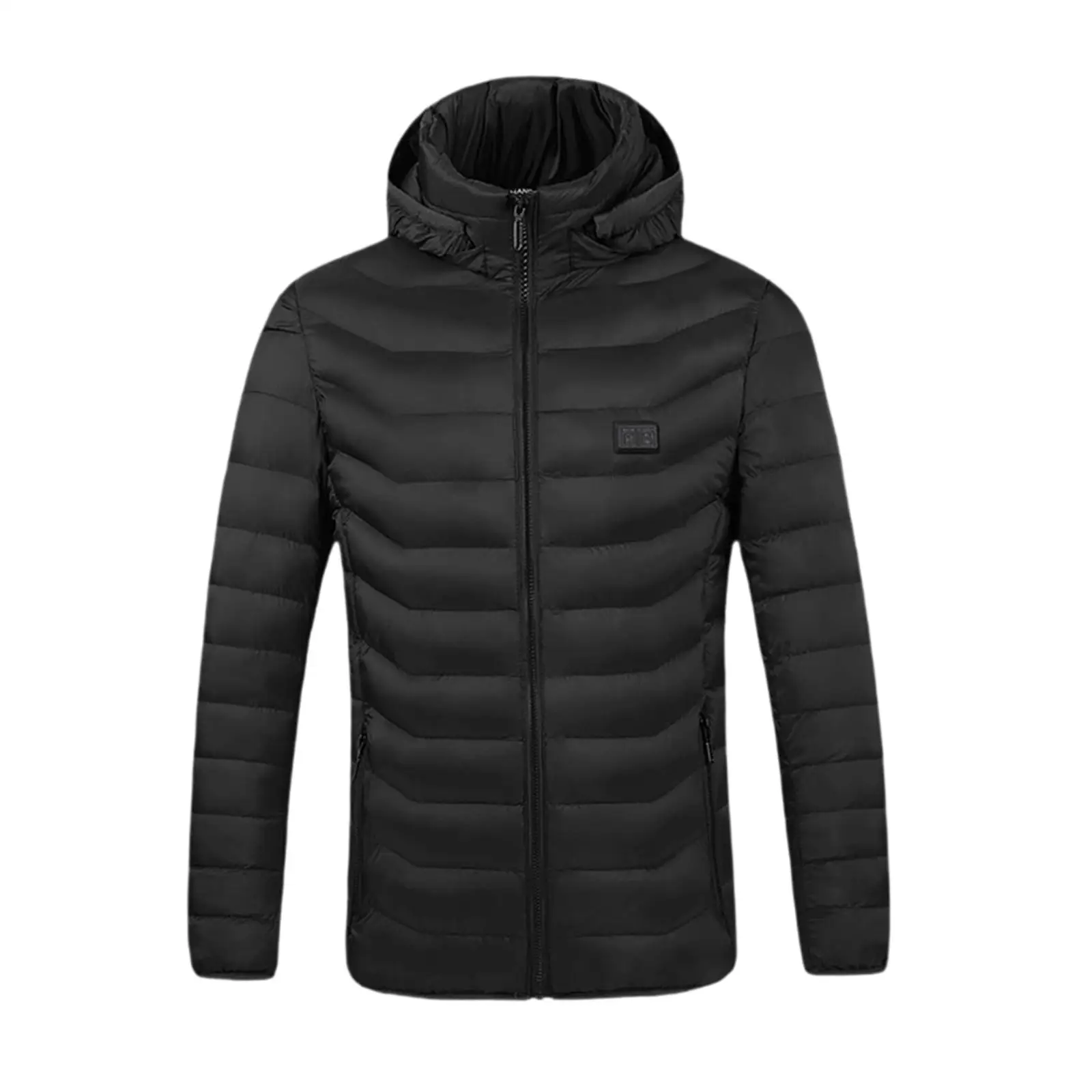 Winter Heating Warm Coat Hooded Windproof Outerwear Nylon Polyester Men’s Ski Jacket for Cold Environments