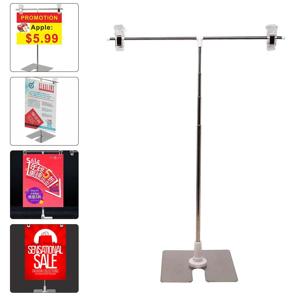 

Display Posters Poster Advertising Metal Holder Height Adjustable Rack Stainless Steel Office