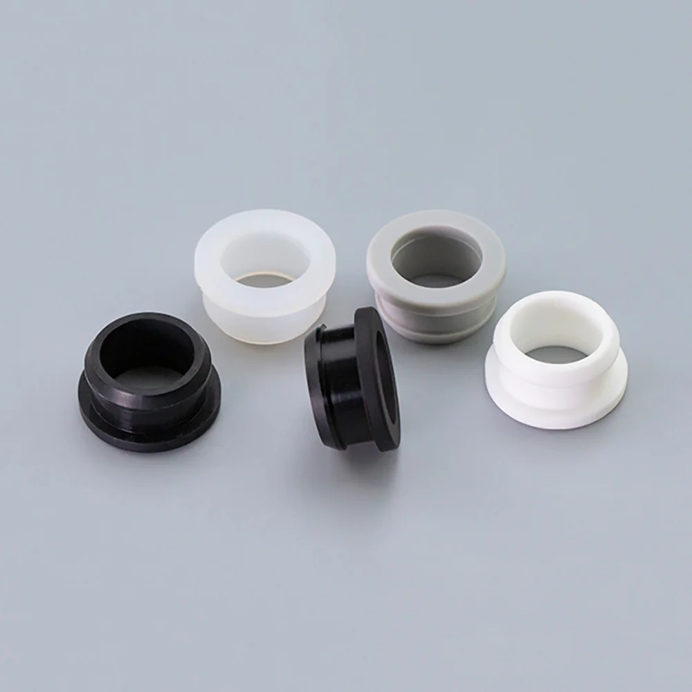 2pcs 15mm-38mm Silicone Rubber Snap-on Grommet Hole Plugs End Caps Bung Wire Cable Protect Bush Seal Gasket Black/White/Gray