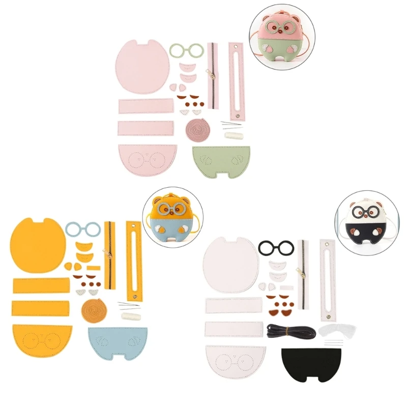 

DIY Sewing Bear Handbag Making Material Set Crossbody Bag Making Set Handcrafts Gifts Easy to Assemble