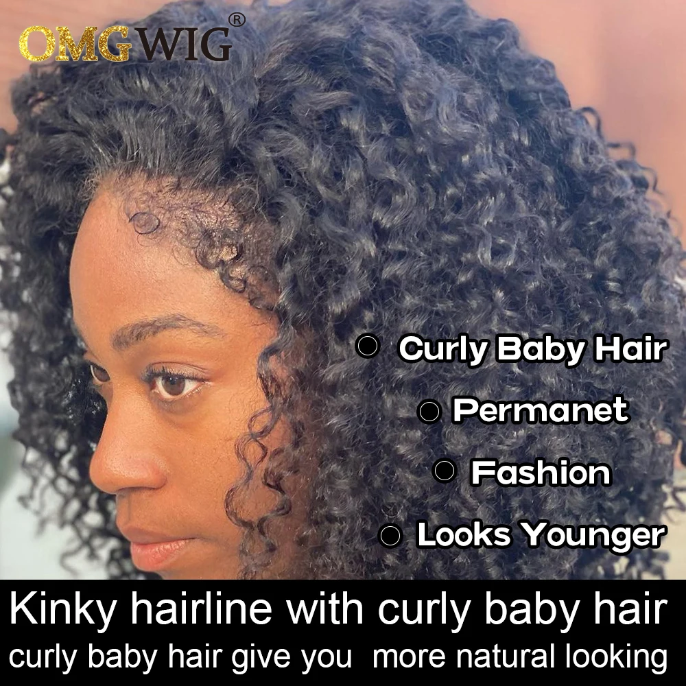 Curly Baby Hair New Trend Younger Curly Bob Wig 13X6 Lace Frontal Wig Human Hair For Black Women Pre Plucked With Baby