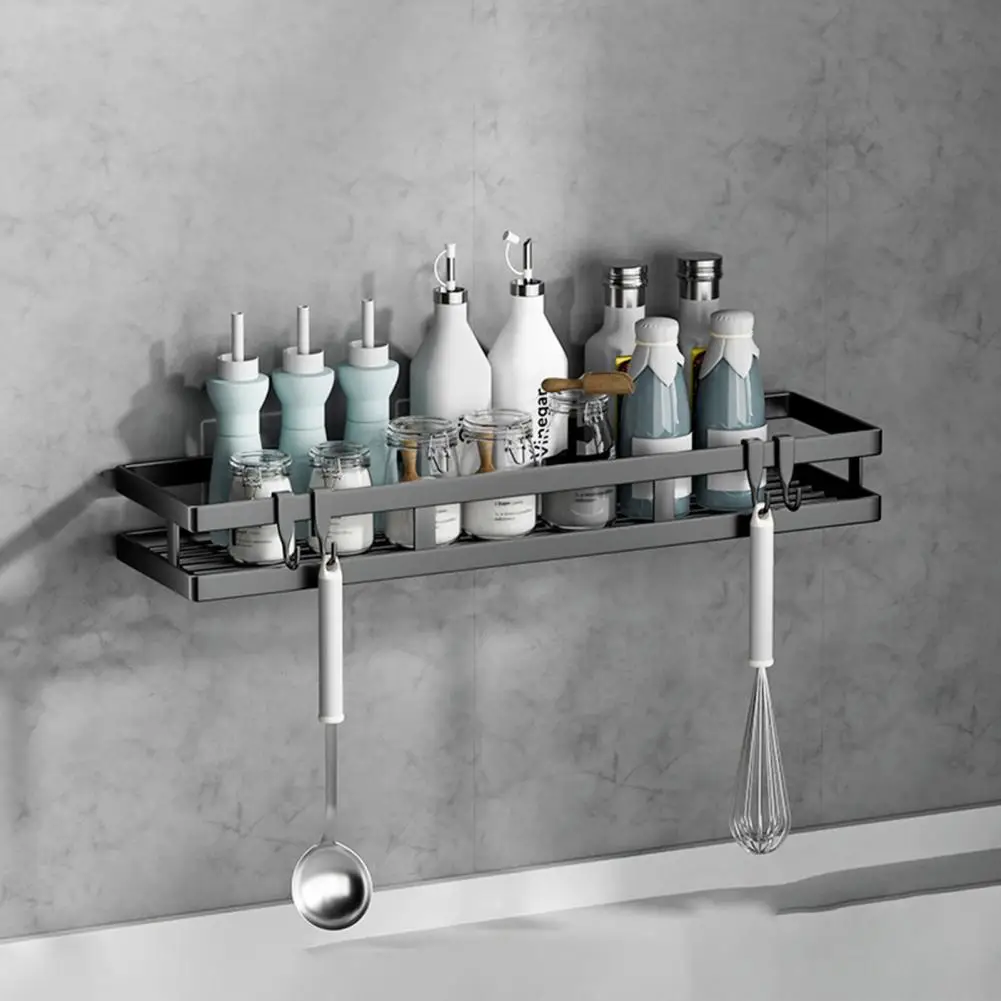 Stable Useful Punch-free Kitchen Storage Organizer Long Lasting Storage Organizer Easy to Install Kitchen Supplies