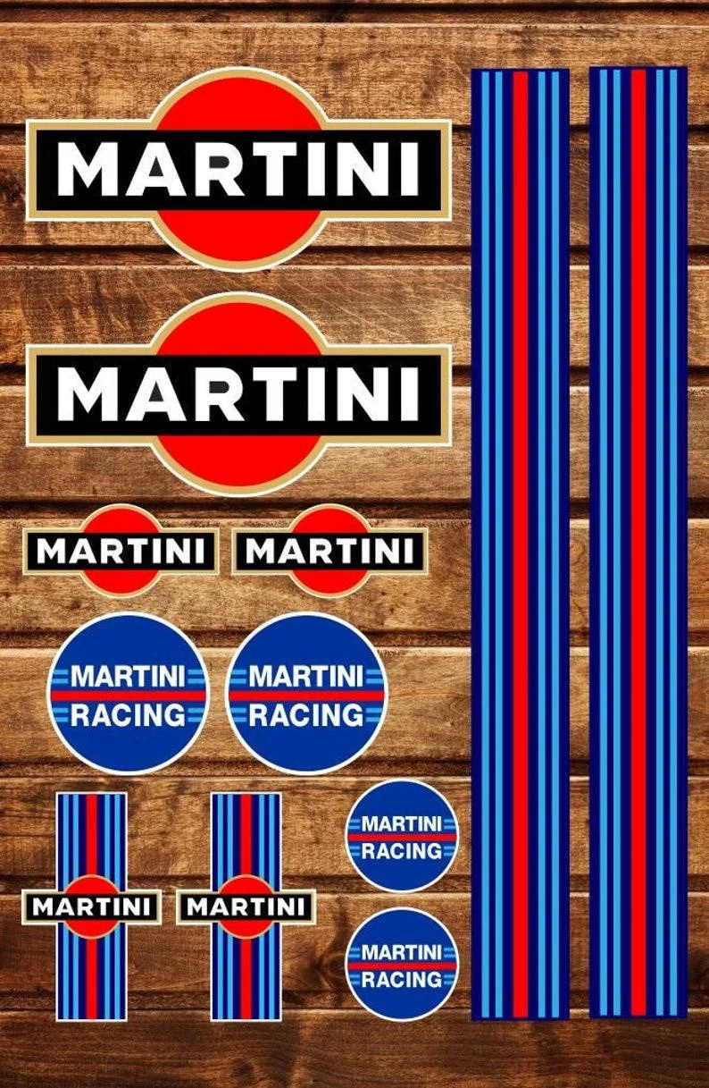 2 Martini Racing Logo - Graphics Decals Sticker Kit - the Logo are