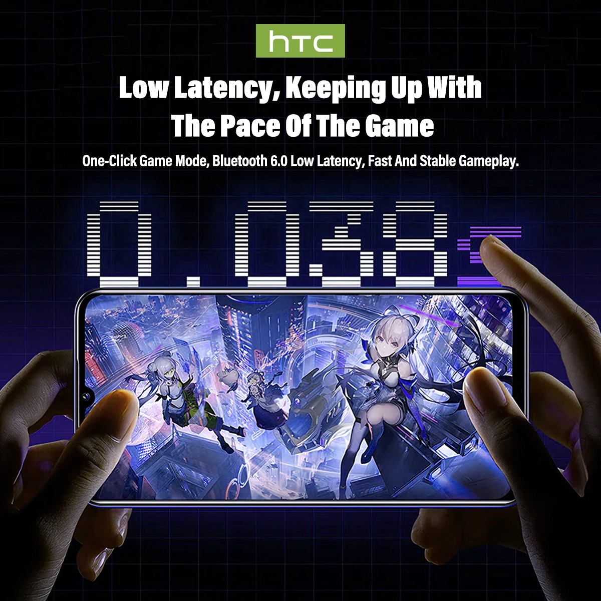 Wireless Headphones Bluetooth HTC NE70 Earphones Microphones Earbuds AI Translator 30Hours of Battery Life Full HD LCD Display 2