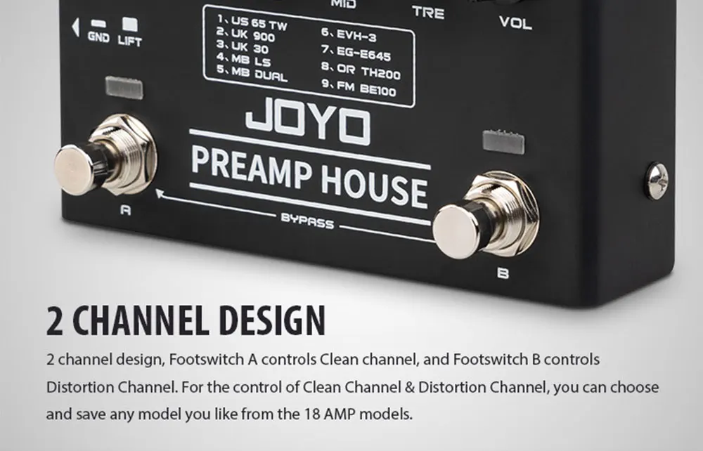 R-15 PREAMP HOUSE Cabinet Simulation Pedal Clean and Distortion Channel Dual Mod